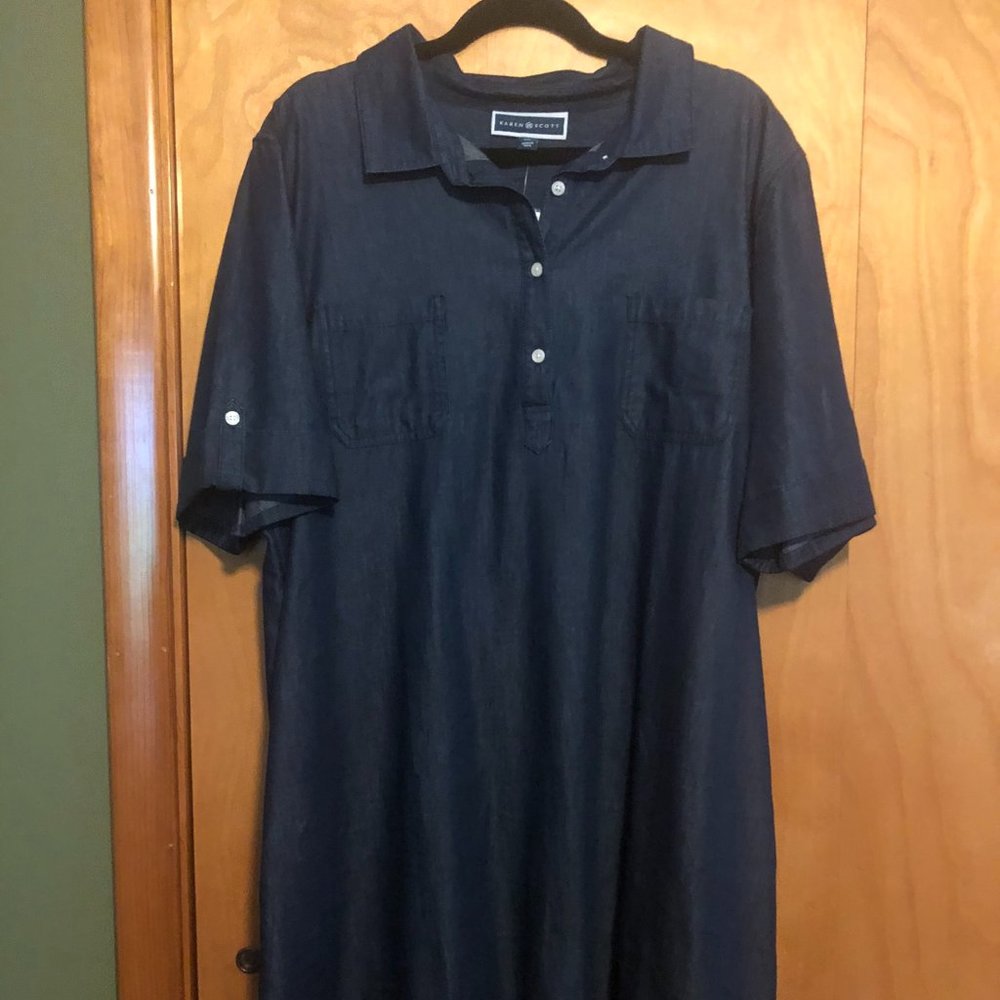 Karen Scott XXL Woven Dress Medium Wash